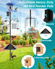 KFM Bird Feeder Pole with water bowl and mesh tray