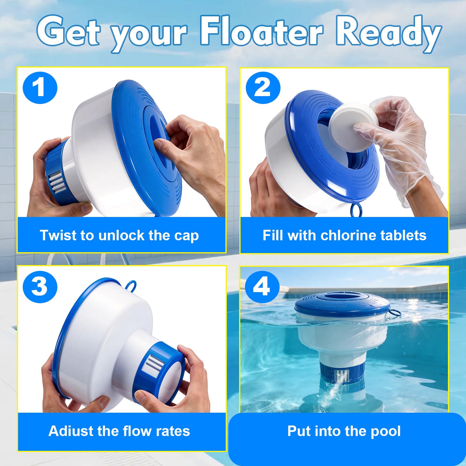 KGC Floating Chlorine Dispenser in a hot tub