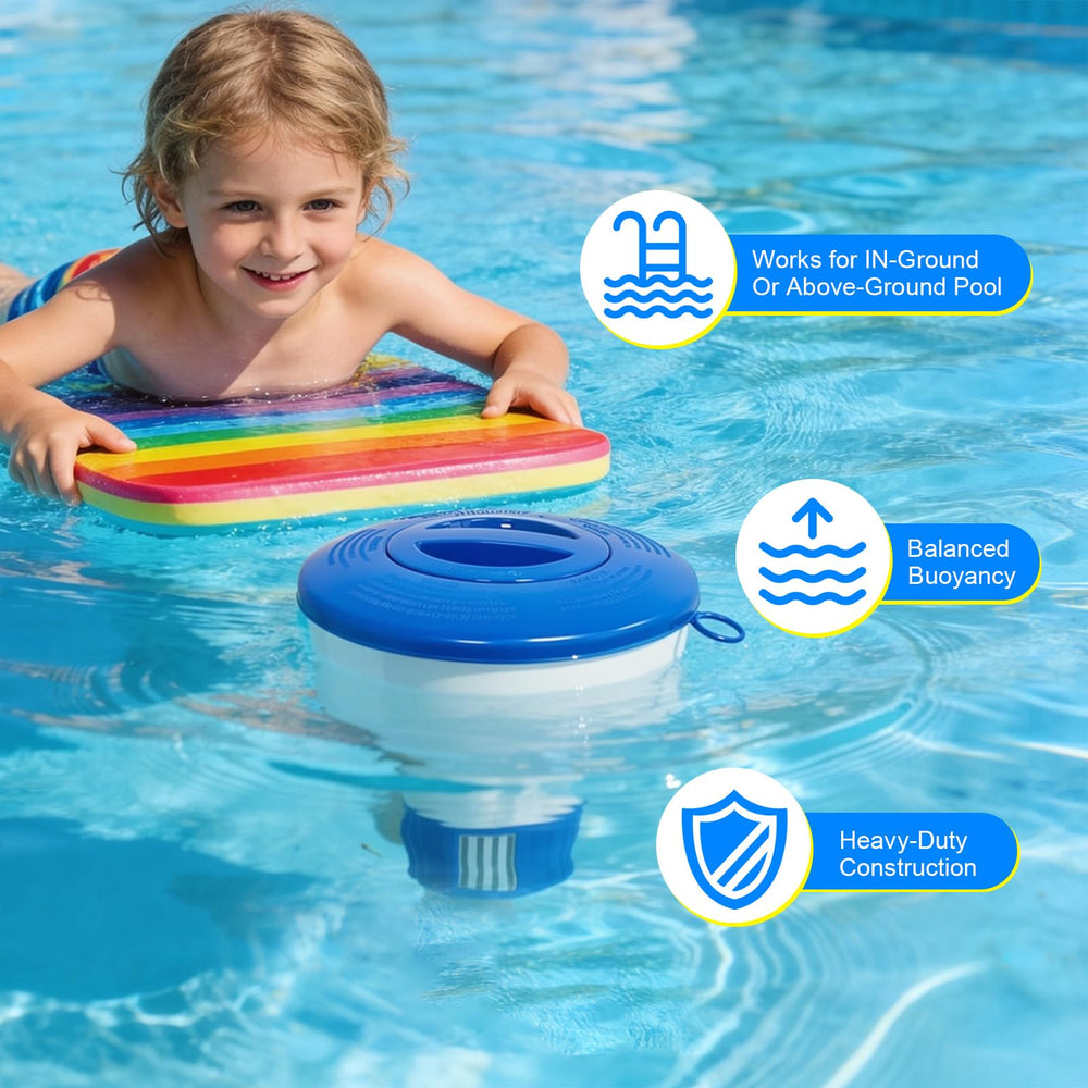 KGC Floating Chlorine Tablet Dispenser with 1 inch and 3 inch tablets