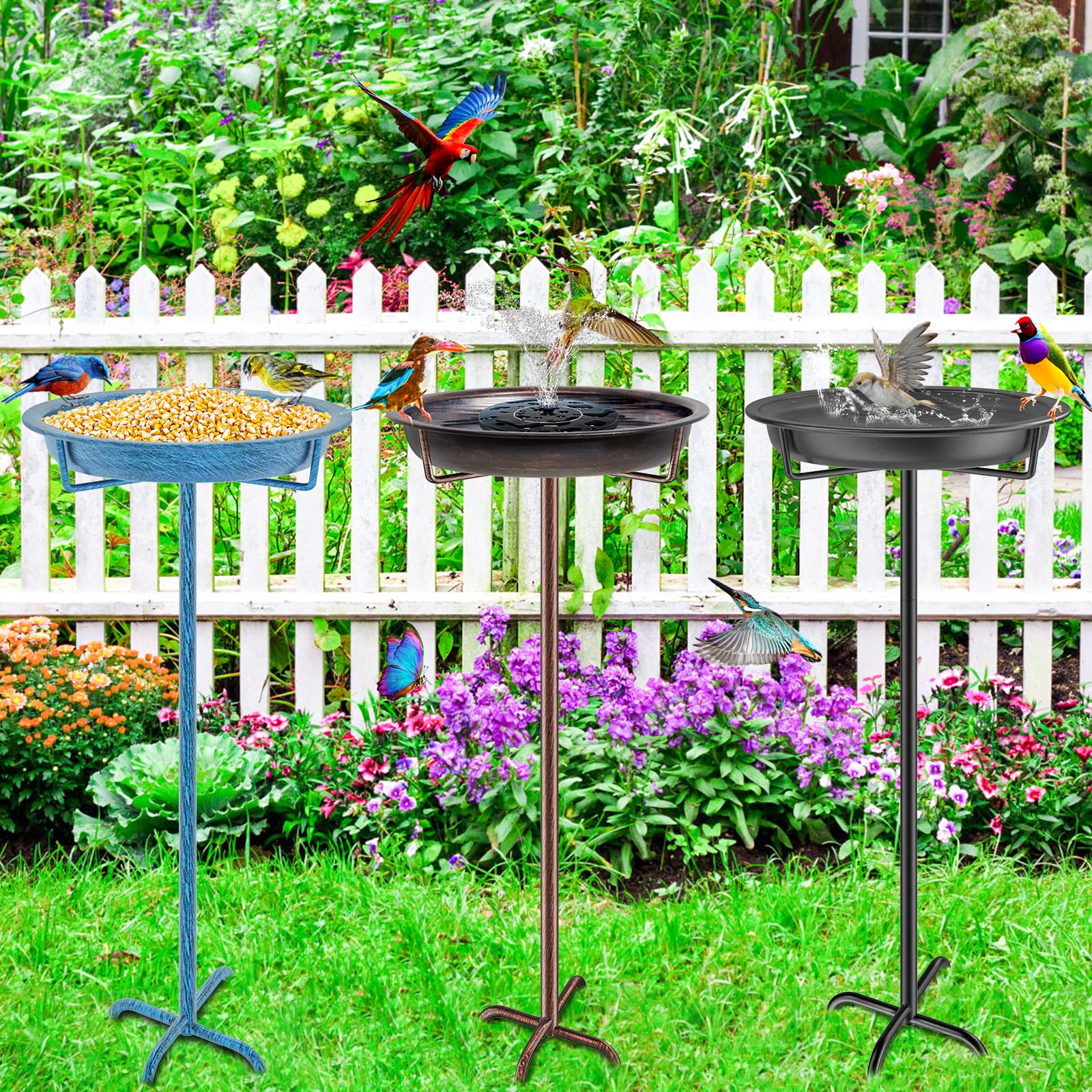 KHayRovies Bird Bath assembled showing sturdy construction