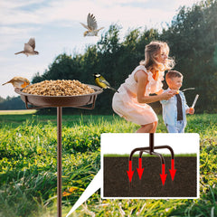 KHayRovies bird bath with 4-pronged base in garden