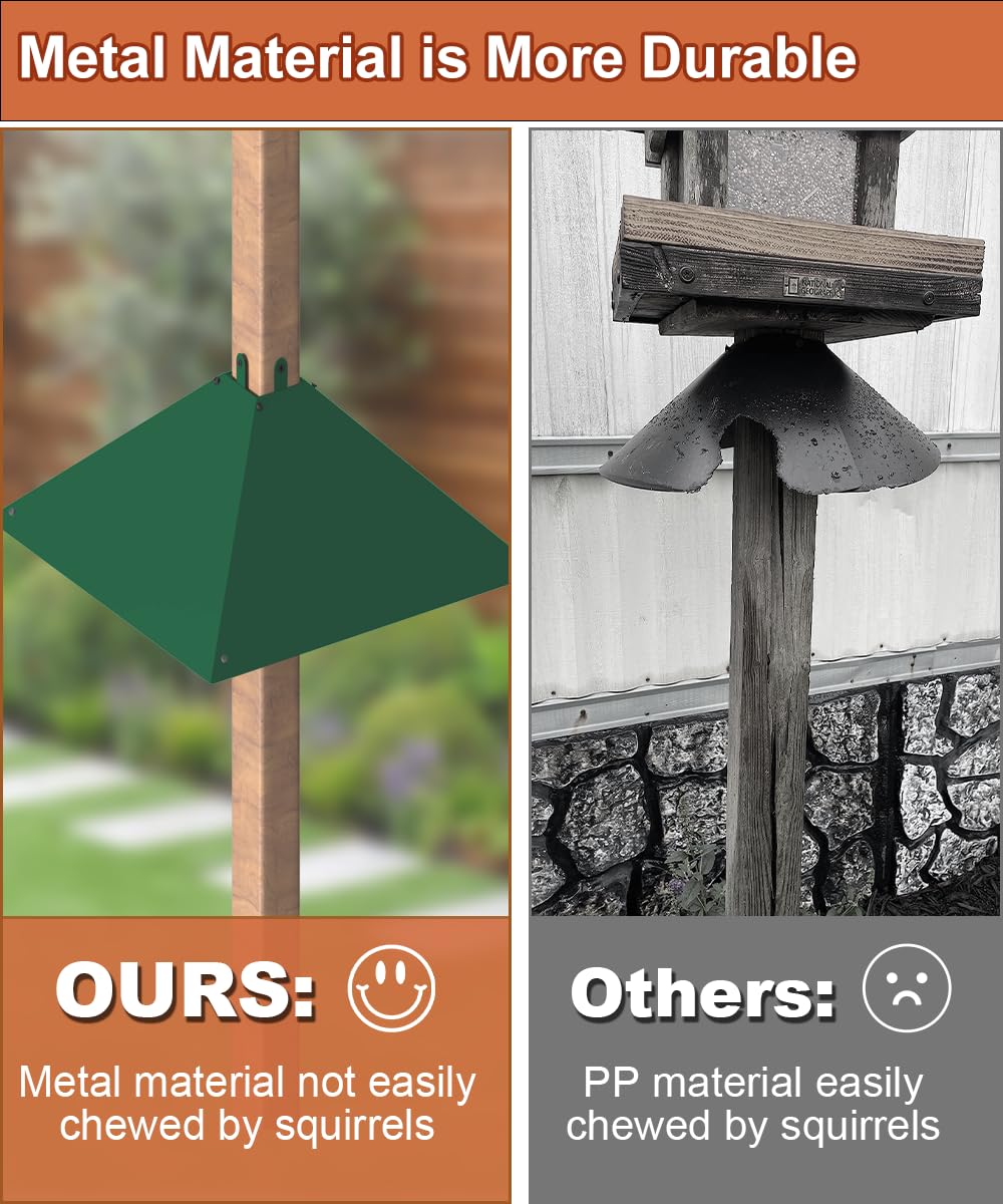 Khordin Metal Squirrel Baffle in a garden setting