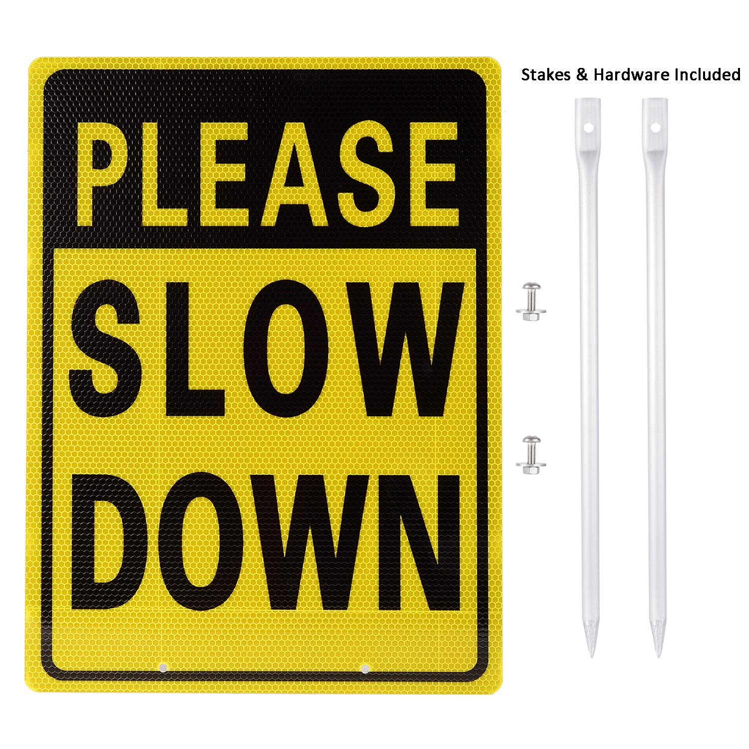 Kichwit Slow Down Sign against a cloudy background