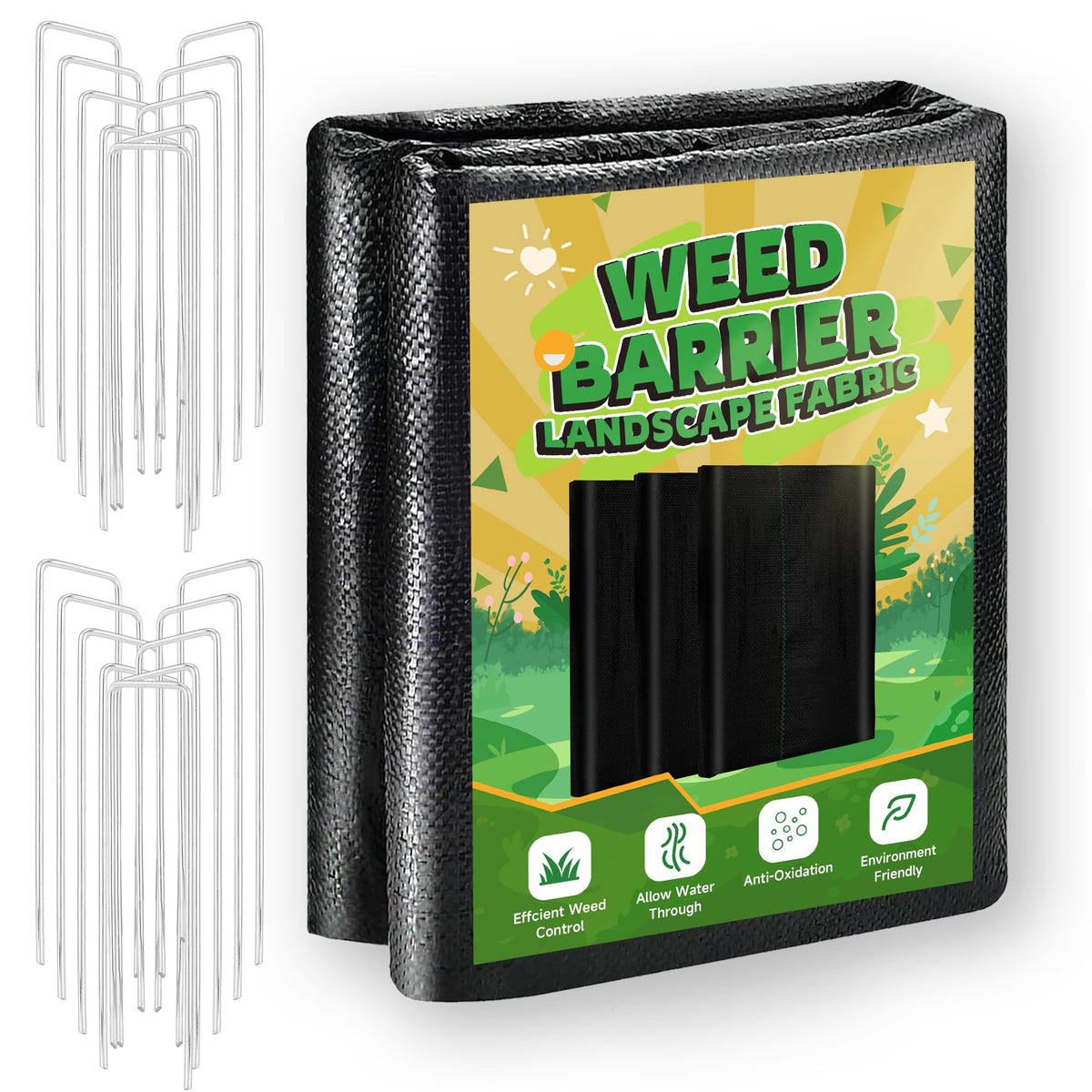 Kijamilee Weed Barrier Fabric 2FT x 50FT black roll front view