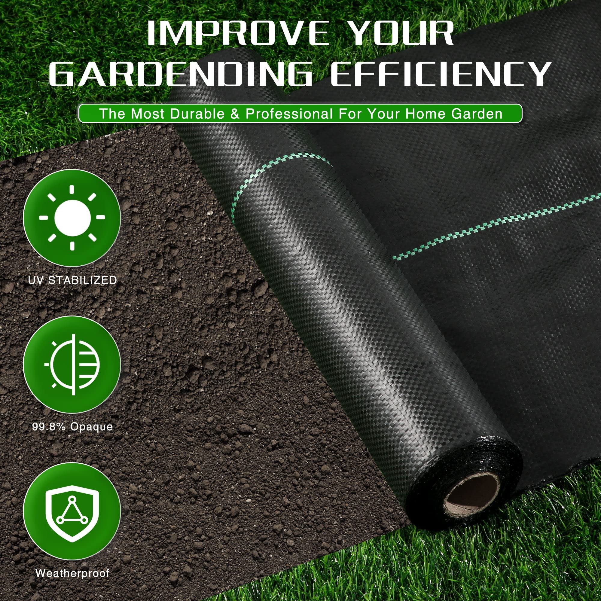 Kijamilee Weed Barrier fabric laid out in a garden