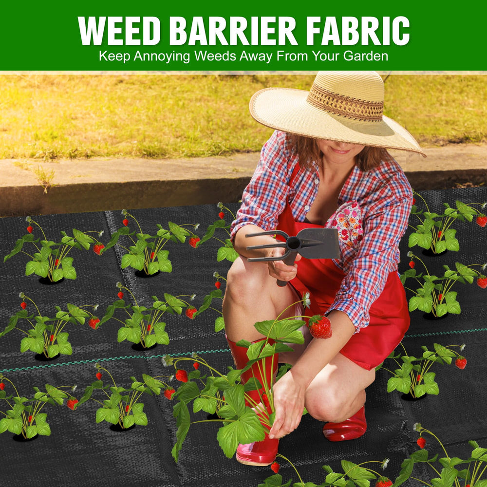 Kijamilee Weed Barrier Fabric with dimensions displayed