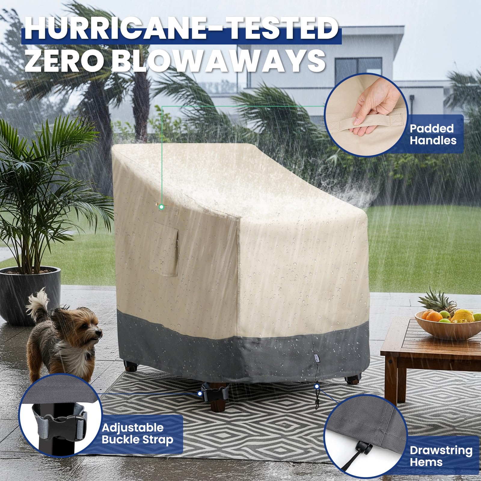 Kikcoin 2 pack patio chair covers in original packaging