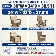 Kikcoin patio chair cover side view showing fabric texture