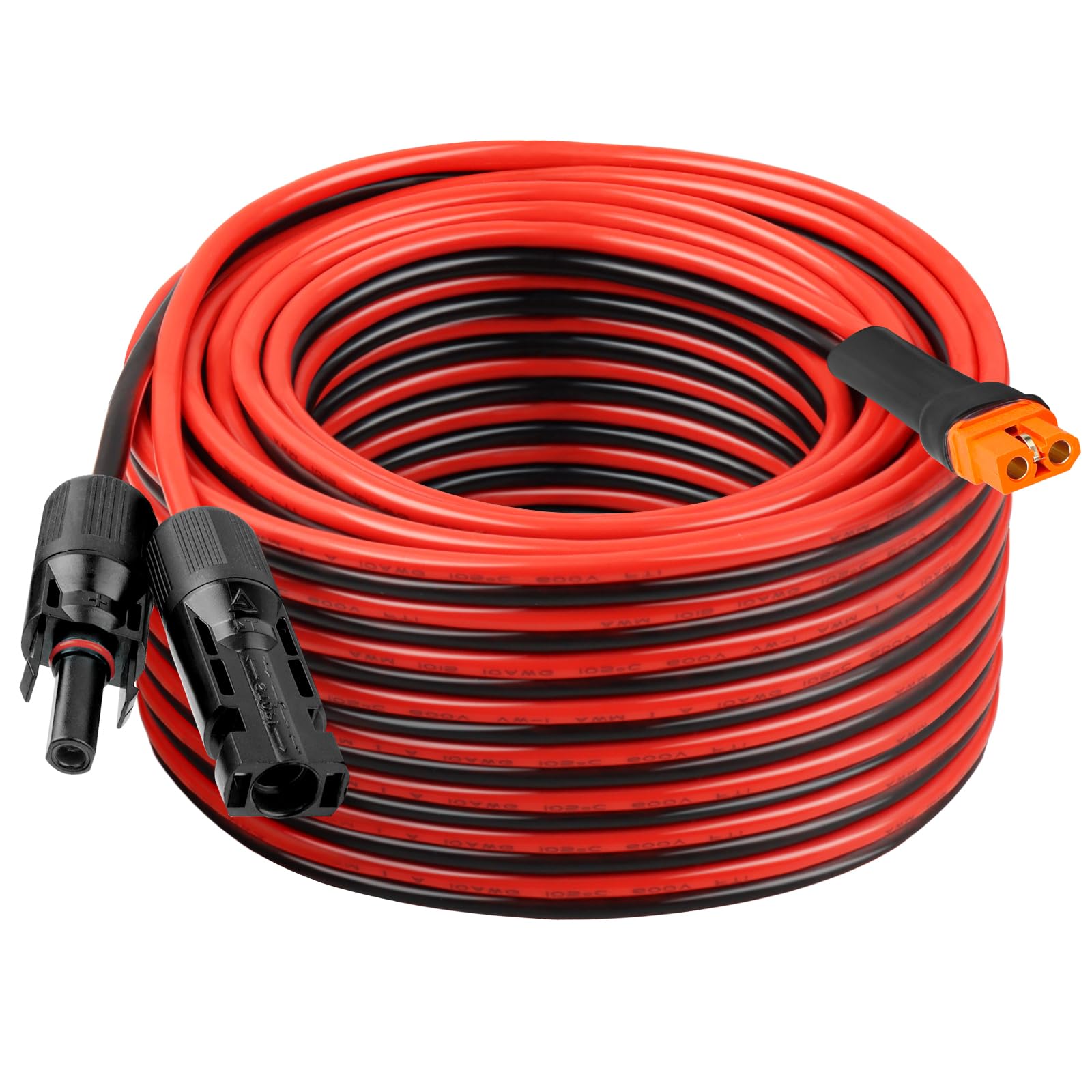 Kimbluth 10AWG 50FT Solar XT60i Extension Cable, Red and Black