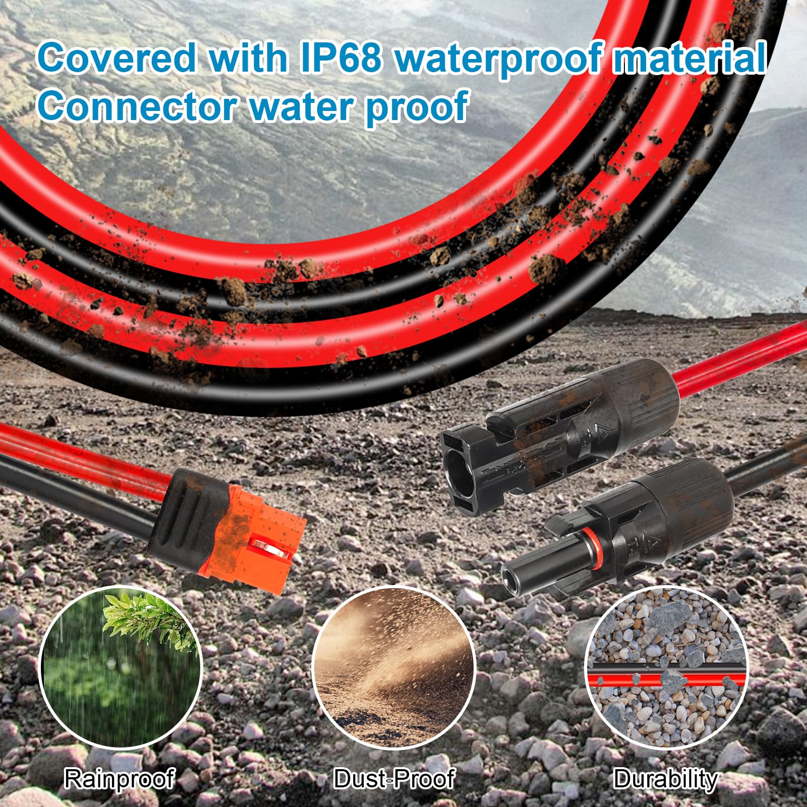 Kimbluth 10AWG Solar Cable installed in a solar panel setup