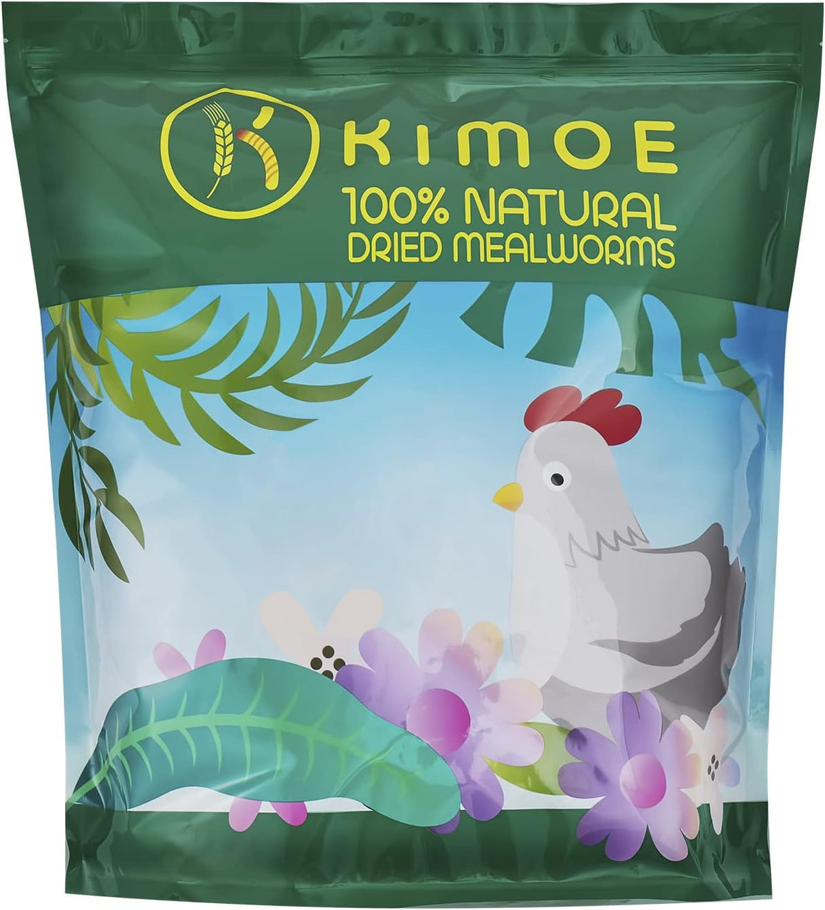 kimoe Dried Mealworms 5lbs bag front view