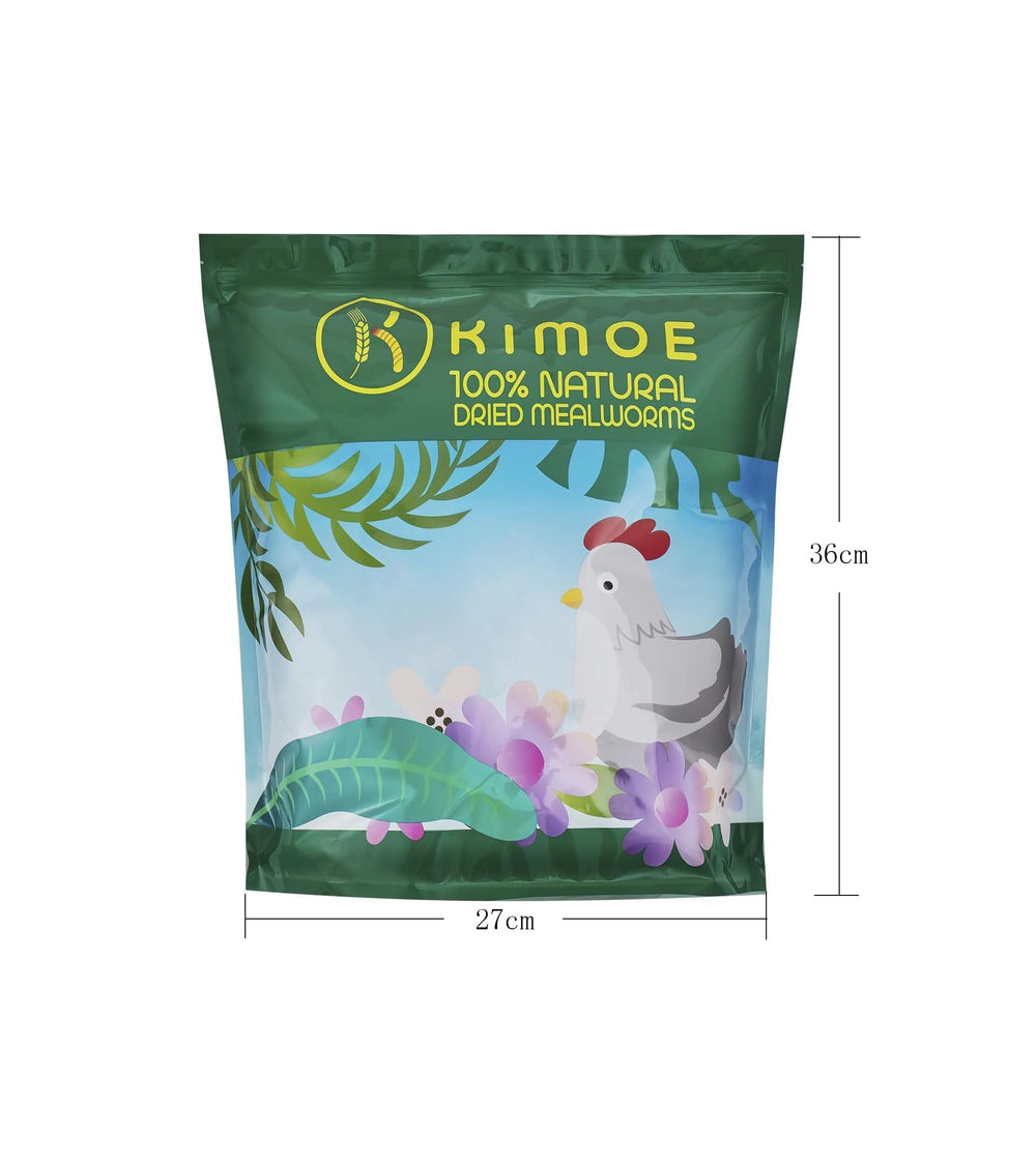 kimoe Dried Mealworms 5lbs bag side view