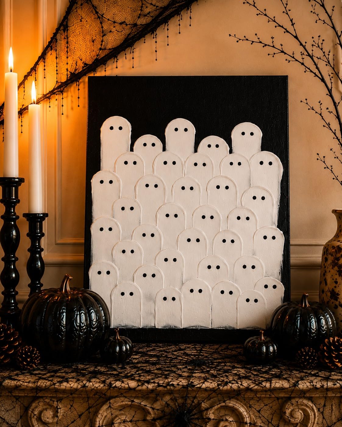 Kindlivery Halloween Ghost Wall Art hand-painted front view
