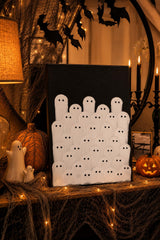 Kindlivery Halloween Ghost Wall Art with wooden stick for display