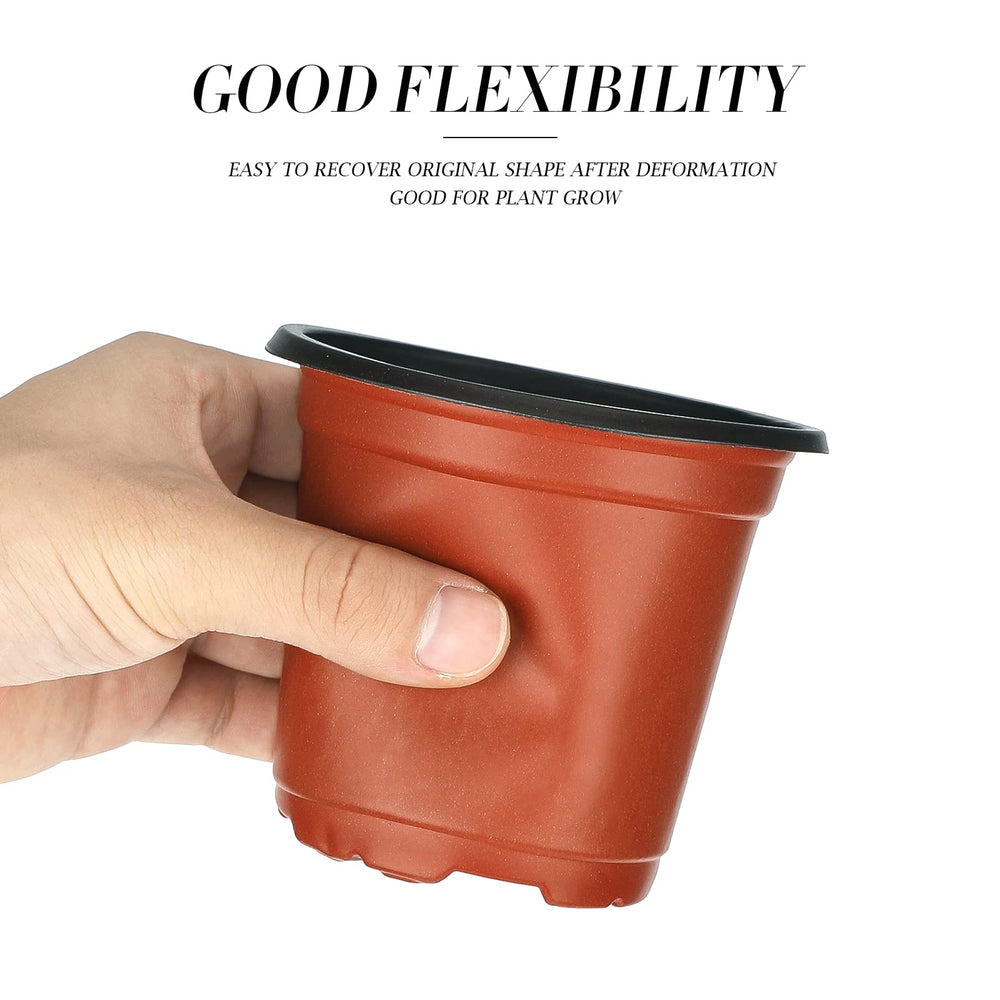 KINGLAKE 4-inch plastic nursery pots stacked