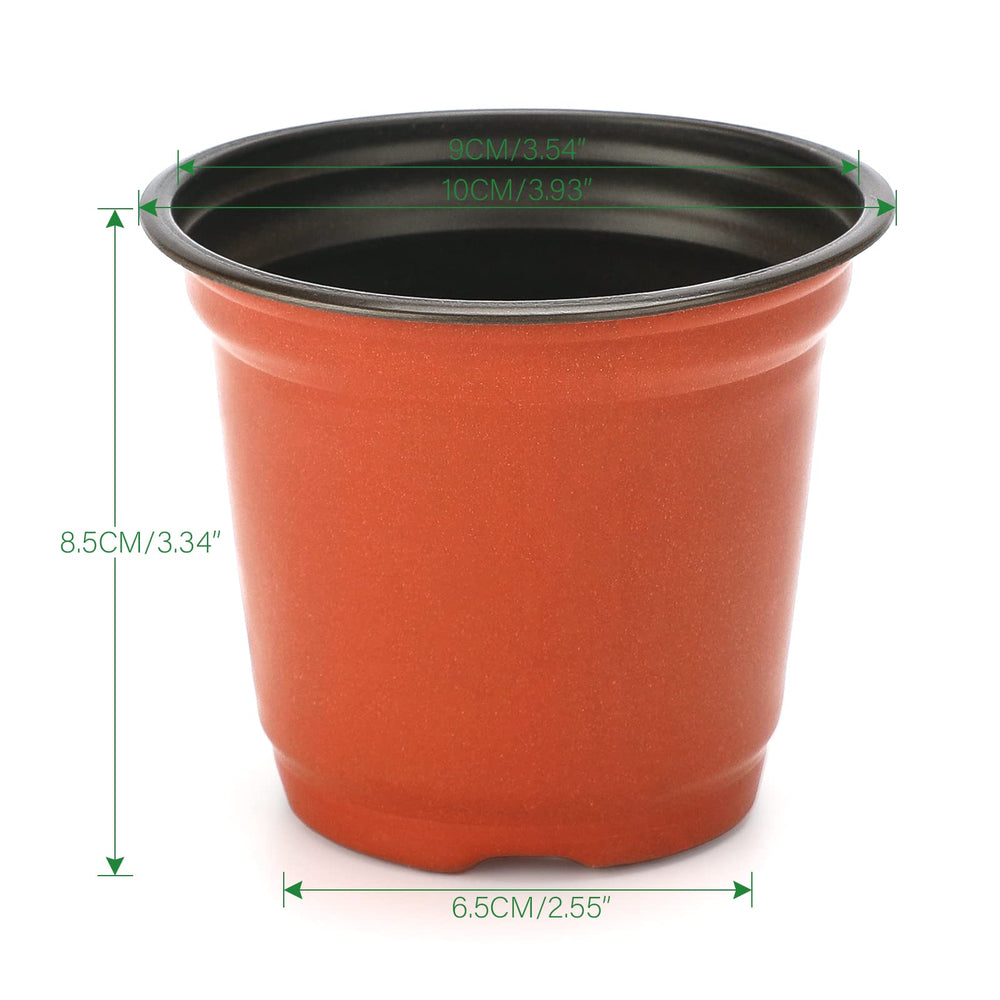 KINGLAKE 4-inch red nursery pot with seedlings