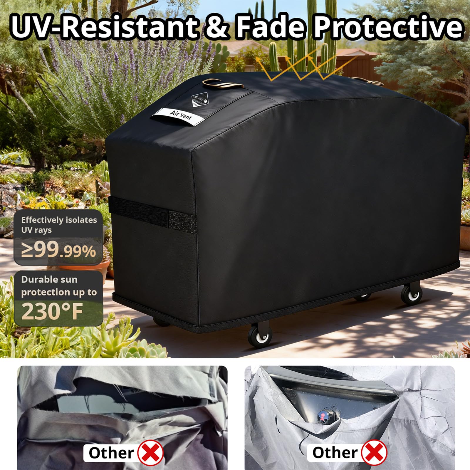 Kingly Griddle Cover showing waterproof material detail