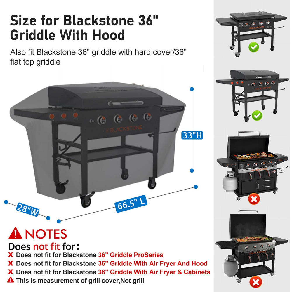 Kingly Griddle Cover side view with adjustable straps