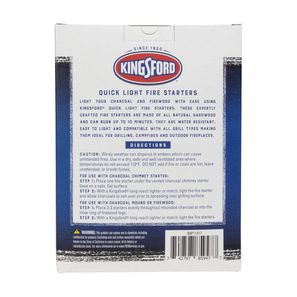 Kingsford Fire Starter Rolls packaging showing 24-pack count