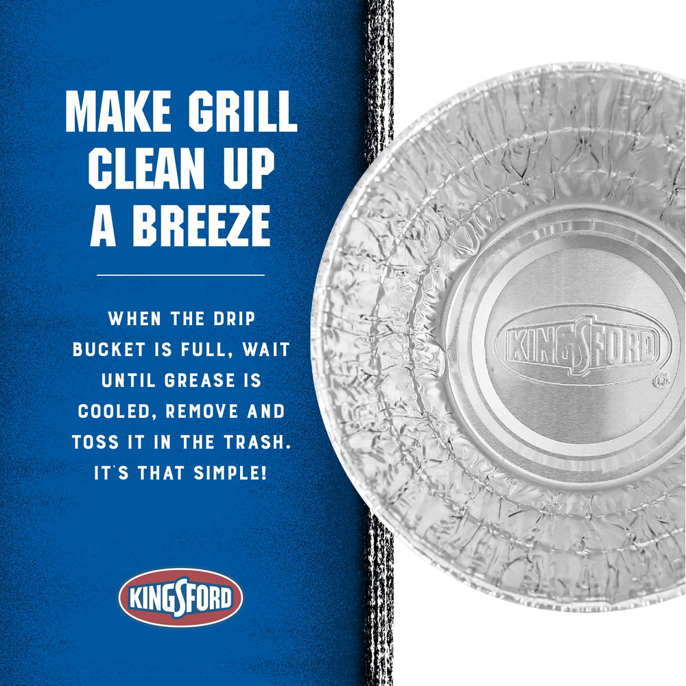 Kingsford liner fitting into a grill drip bucket