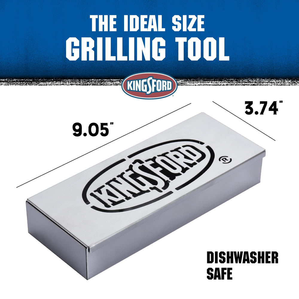 Kingsford Smoker Box close-up showing stainless steel