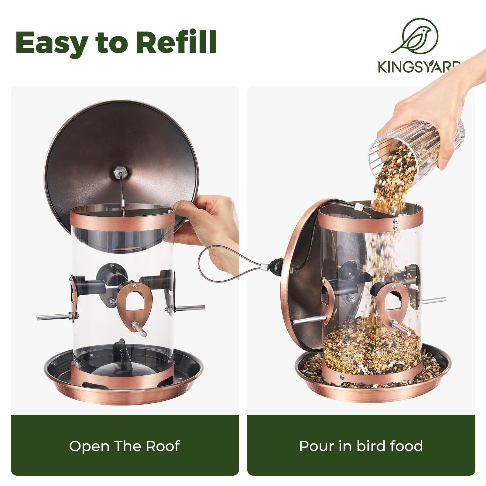 Kingsyard bird feeder detailed view of drainage tray