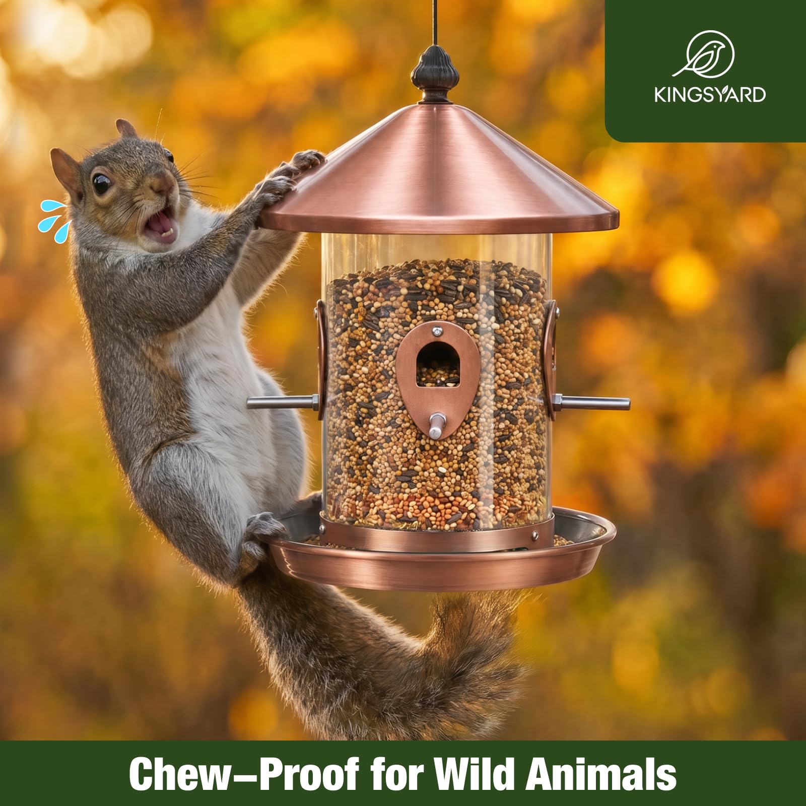 Kingsyard bird feeder hanging in a garden setting