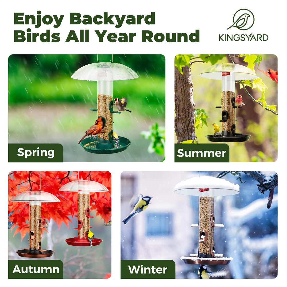 Kingsyard bird feeder with removable base for easy cleaning