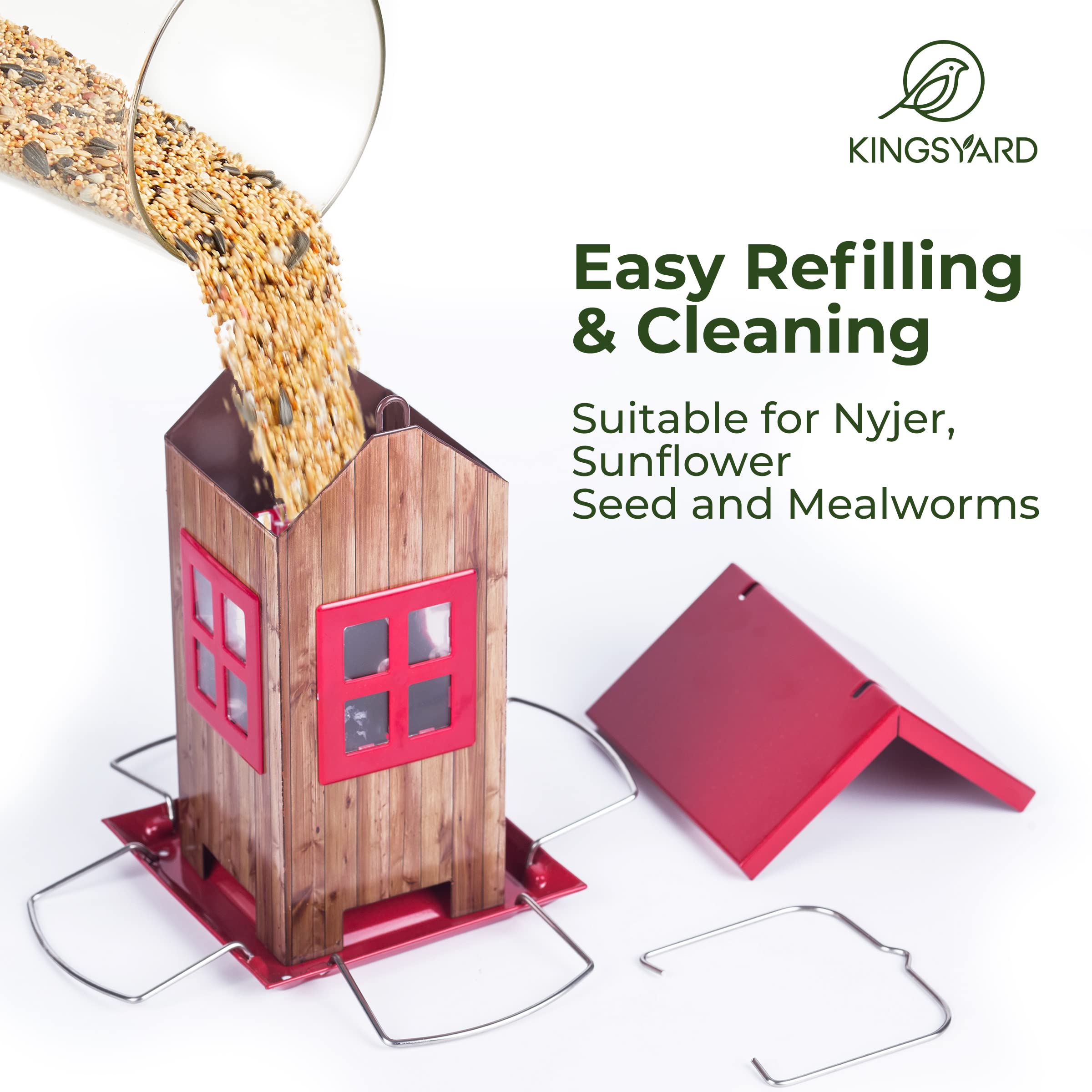 Kingsyard Bird House Feeder in a garden setting