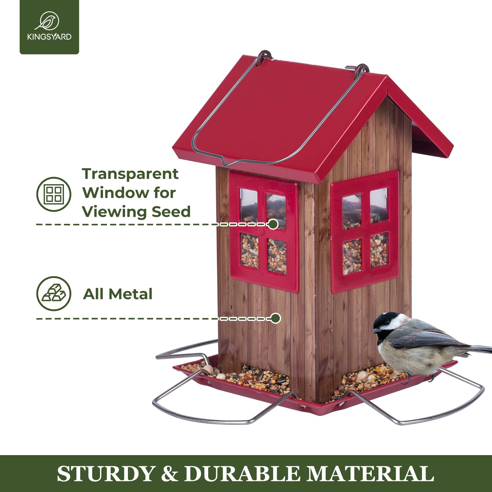 Kingsyard Bird House Feeder opened for refilling