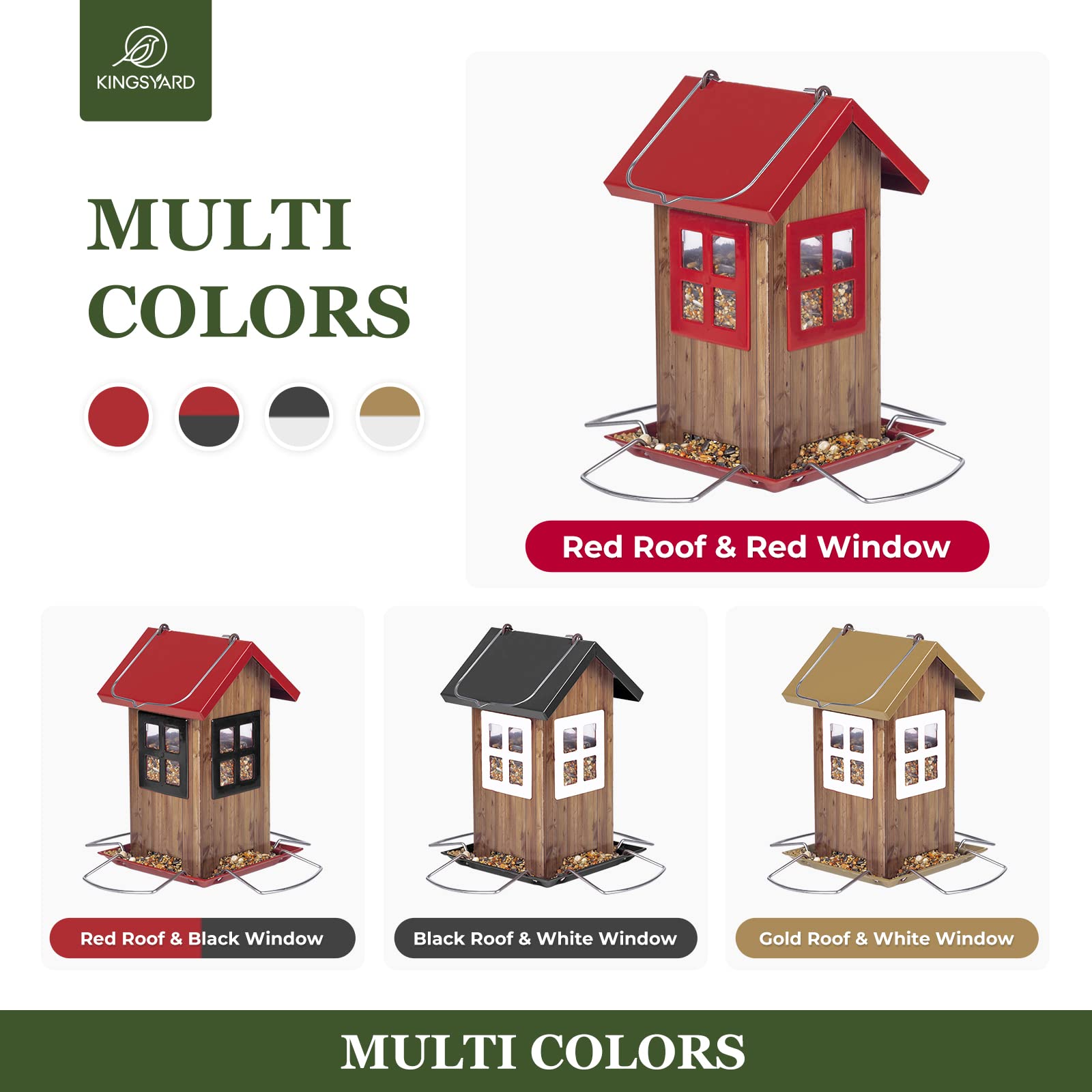 Kingsyard Bird House Feeder packaging and included accessories