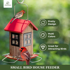 Kingsyard Bird House Feeder showing roof open for easy refilling