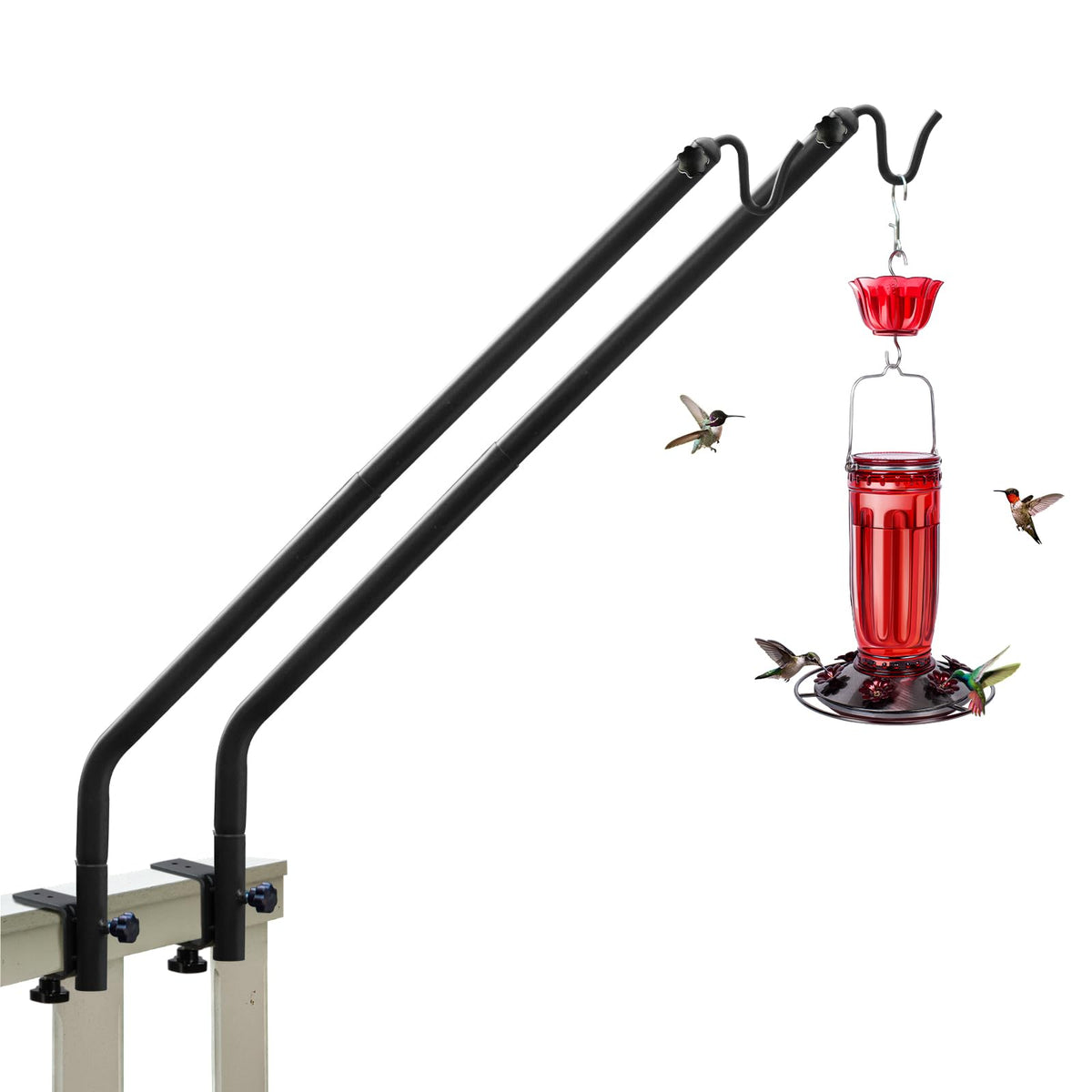 Kingsyard deck hook black adjustable from 27 to 39 inches front view