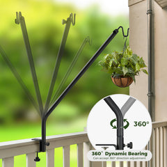 Kingsyard deck hook in use with bird feeder attached