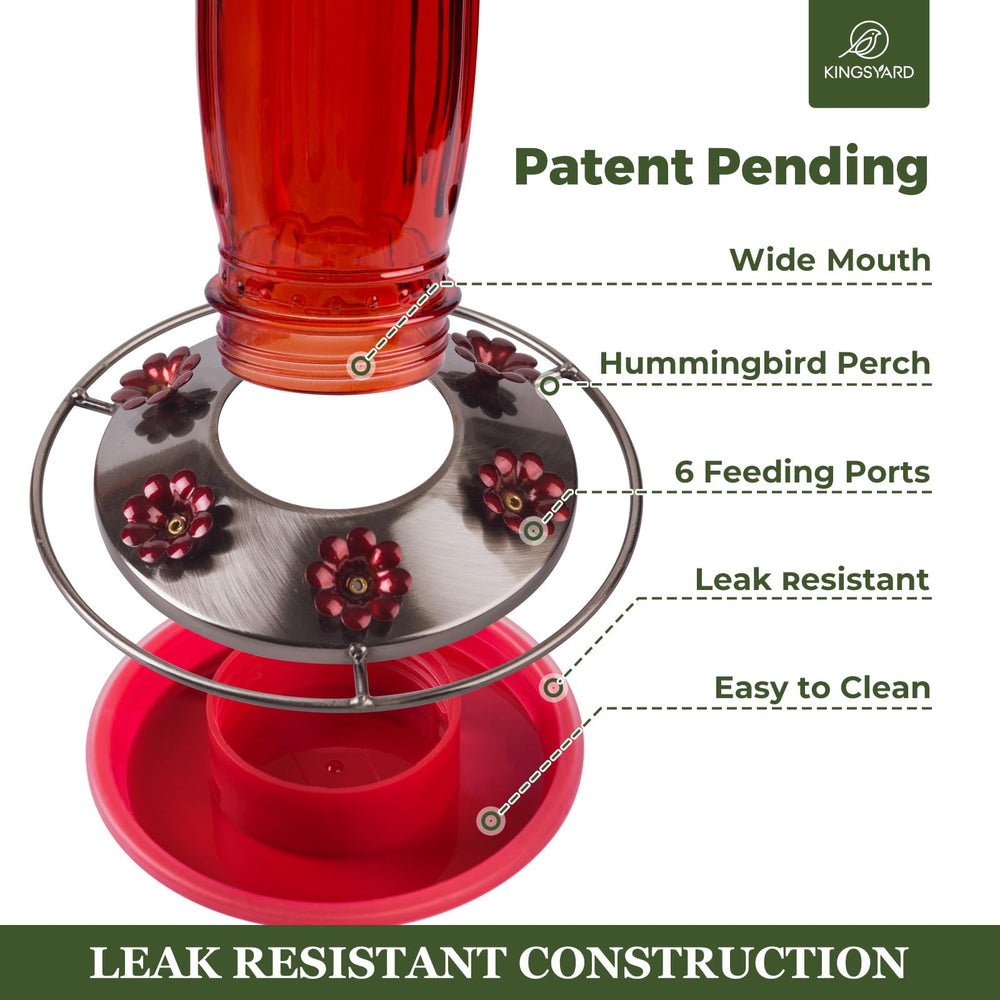 Kingsyard hummingbird feeder hanging in a garden setting