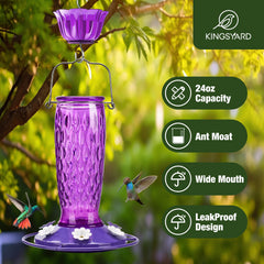 Kingsyard Hummingbird Feeder with ant moat side view