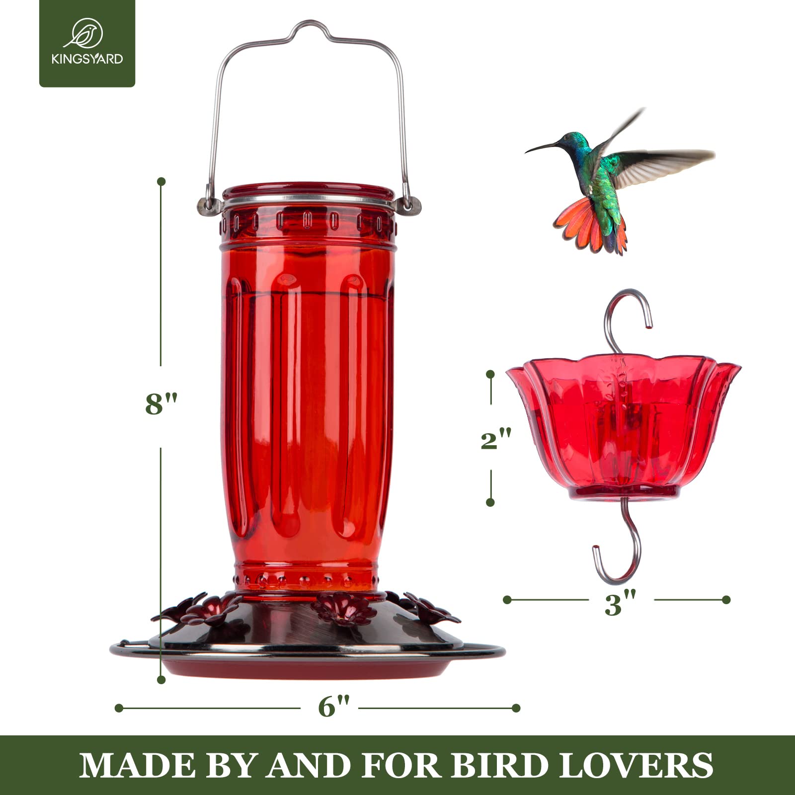 Kingsyard hummingbird feeder with nectar ready for birds