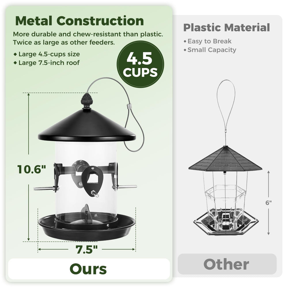 Kingsyard Large Metal Bird Feeder with birds feeding from it