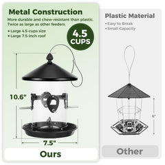 Kingsyard Large Metal Bird Feeder with birds feeding from it