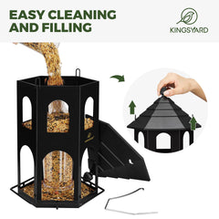 Kingsyard Metal Bird Feeder in a backyard setting