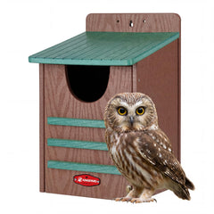 Kingsyard Recycled Plastic Owl House front view, green