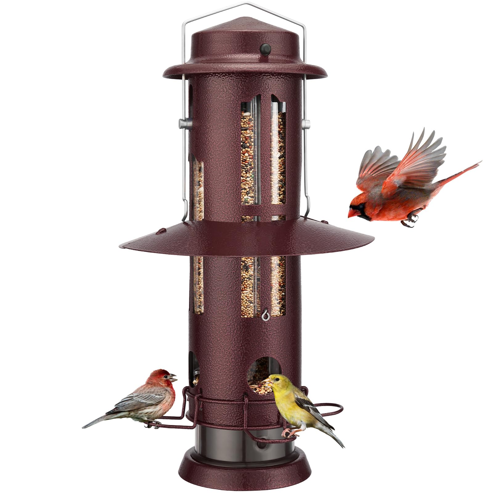 Kingsyard Squirrel Proof Bird Feeder front view in antique copper