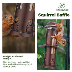 Kingsyard Squirrel Proof Bird Feeder with seeds inside