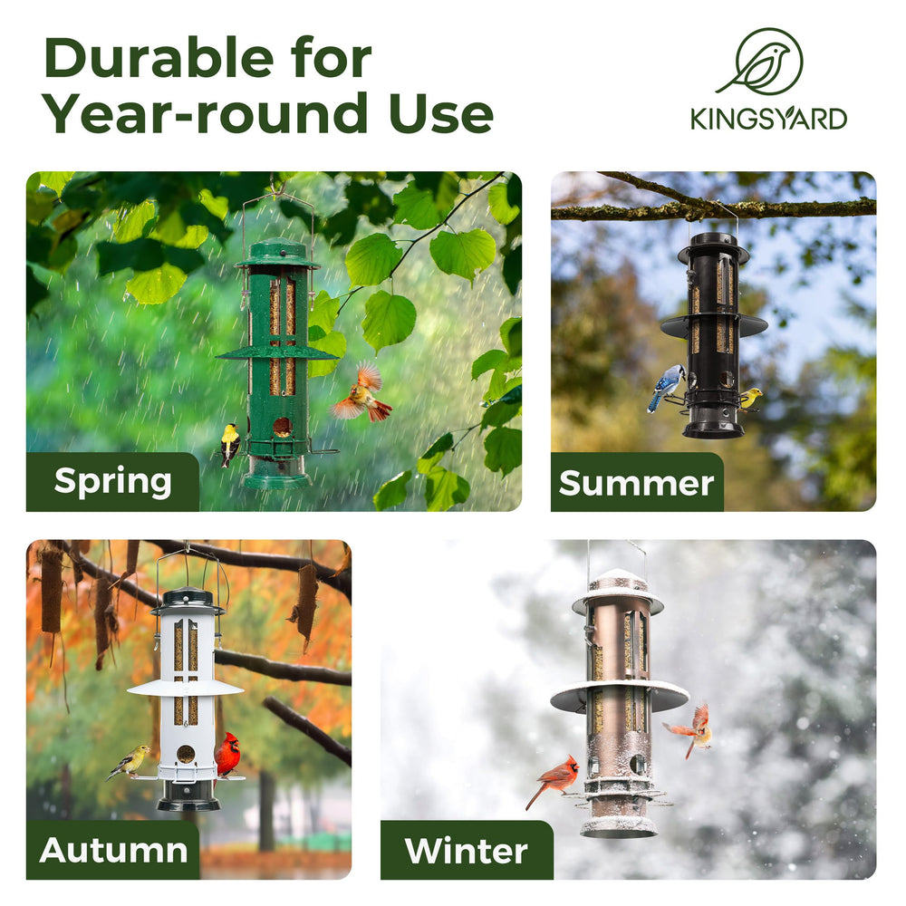 Kingsyard Squirrel Proof Bird Feeder with transparent seed compartment