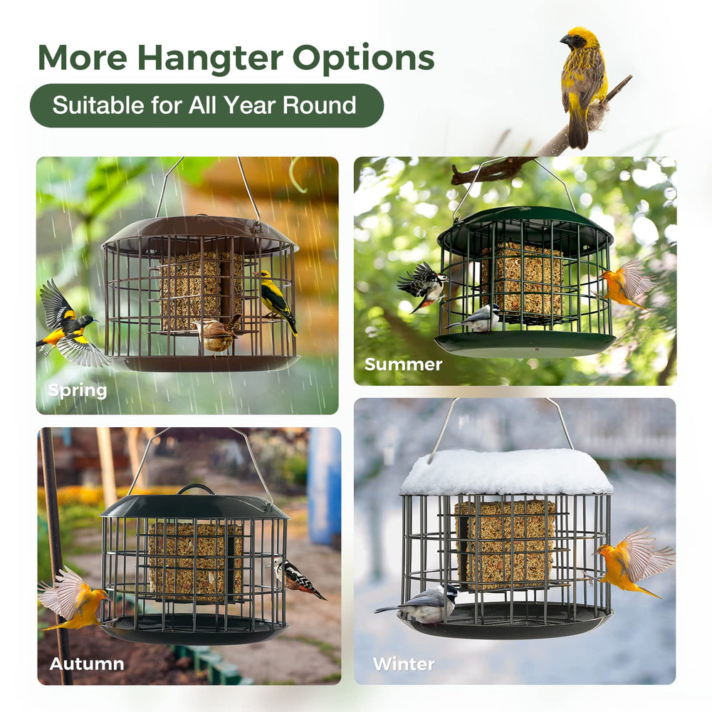 Kingsyard Squirrel Proof Suet Feeder showing tray for seed drops