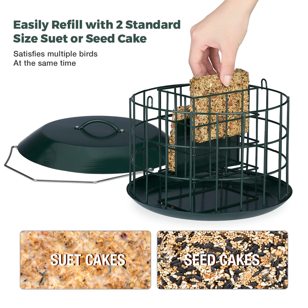 Kingsyard Squirrel Proof Suet Feeder with removable roof for easy access