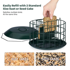 Kingsyard Squirrel Proof Suet Feeder with removable roof for easy access