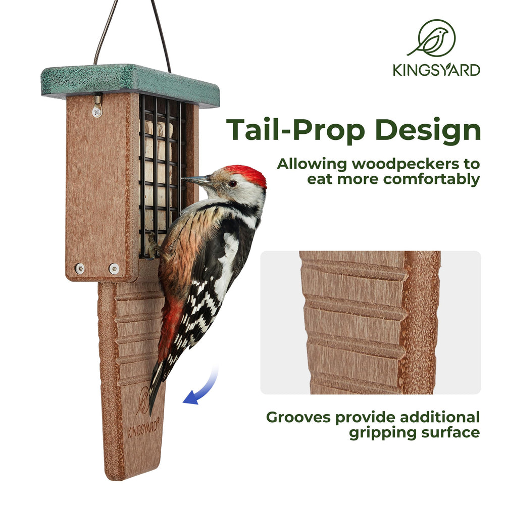 Kingsyard Suet Bird Feeder side view showing wire mesh