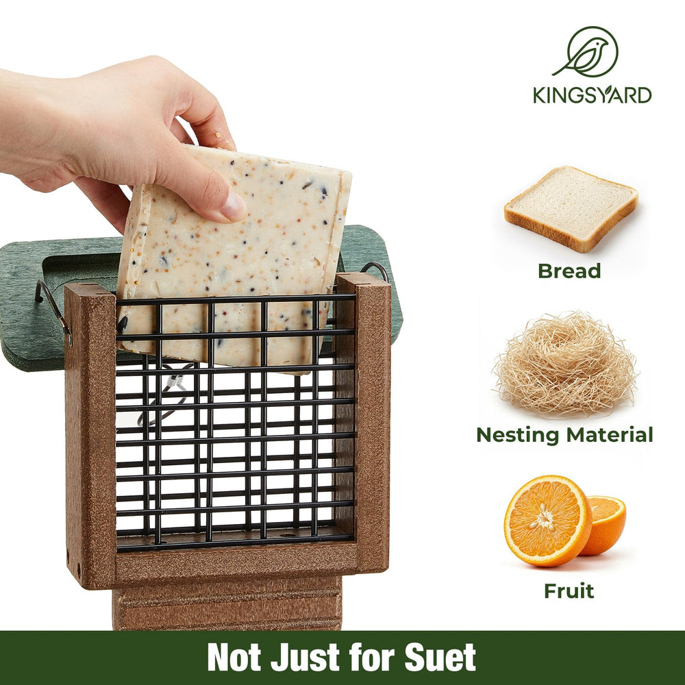 Kingsyard Suet Bird Feeder with suet cake inside
