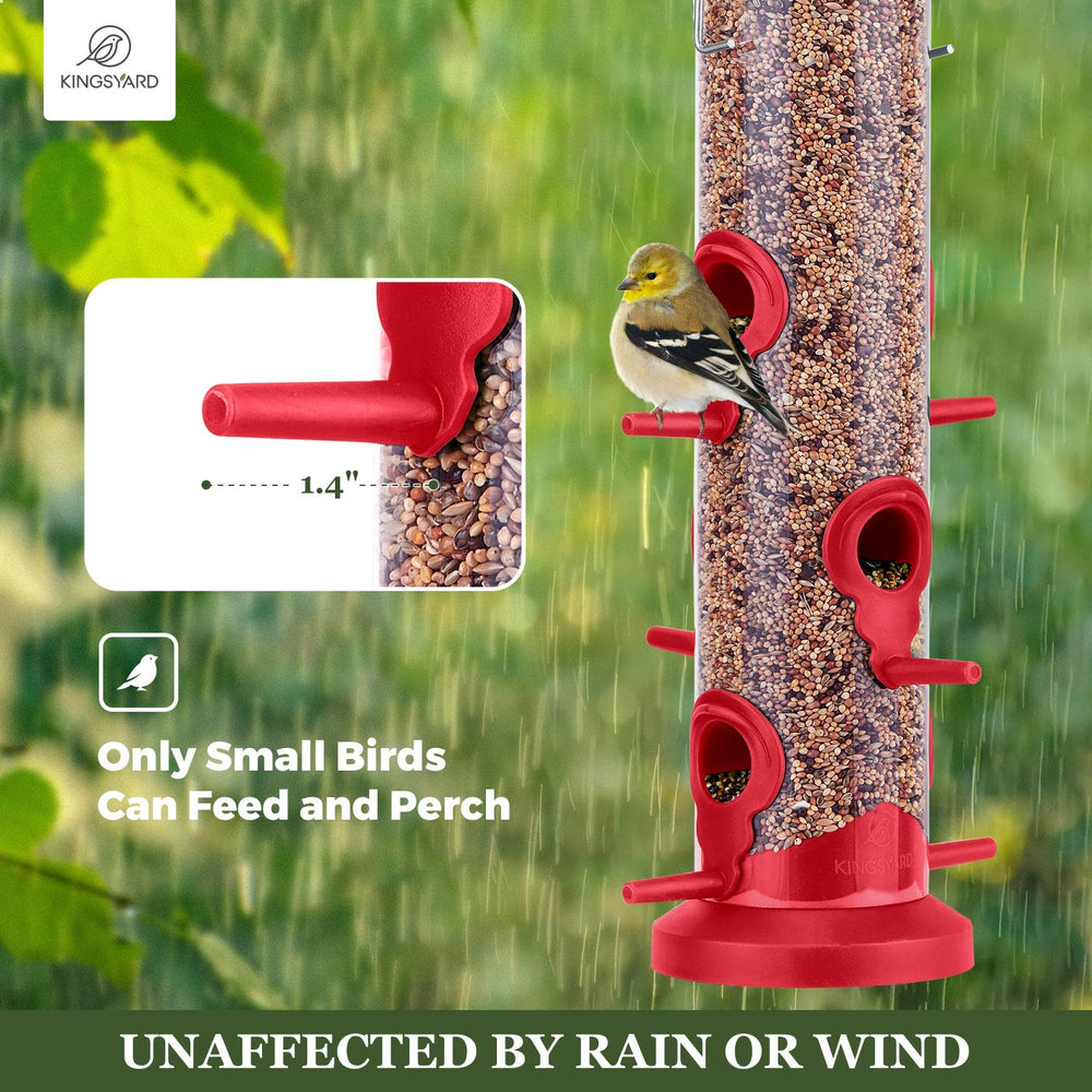 Kingsyard Tube Bird Feeder top view showing easy-fill lid